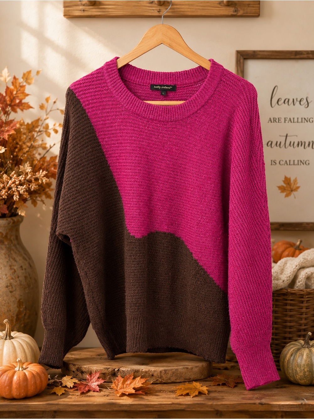 Kathy Ireland Colorblock Textured Knit Sweater – Women’s Large